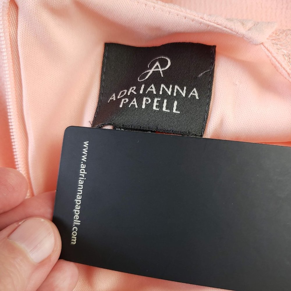 New Adrianna Papell Fit Flare Party Dress Peach - Picture 6 of 8